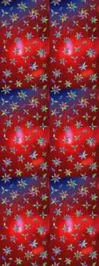 Düz Çiçek Elementleri Tasarım Raster illüstrasyonu. Kırmızı ve mavi renkte çiçekler. Renkli Bahar Teması eskiz kalıbı. Çiçek eskiz kalıbı geçmişi.