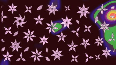 Küçük bir çiçekte eskiz deseni. Hoş bir çiçek geçmişi var. Raster illüstrasyonu. Güzel kumaş deseni.