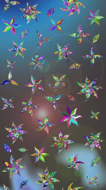 Çiçekli karalama şeklinde Raster çiçek deseni. Mavi ve gri renkte çiçekler. Nazikçe, güzel çiçek arkaplanı..