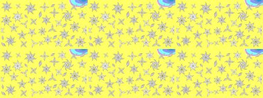 Sarı ve beyaz renkte çiçekler. Düz Çiçek Elementleri Tasarımı. Renkli Bahar Teması eskiz kalıbı. Güzel çiçek deseni..