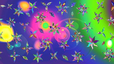 Suluboya çizim kalıbı. Suluboya tarzında mavi renkli çiçekler. Çiçek izi.