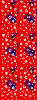 Kırmızı renkte çiçekler. Renkli Yaz Temalı eskiz kalıbı. Raster illüstrasyonundaki çiçek desenli çizim. Düz Çiçek Elementleri Tasarımı.