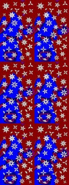 Kırmızı renklerde. Raster illüstrasyonu. Çiçek buketleriyle klasik tarzda eskiz deseni.