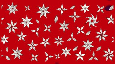 Zarif, parlak ve kırmızı çiçek desenli eskiz. Sabıka baskıları, bebek kıyafetleri, duvar kâğıtları, paket kutuları vb..