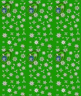 Yeşil renkli çiçekler. Raster düz çiçek çizim deseni. Tasarım hediye paketi, tebrik kartları, posterler ve afiş tasarımı.