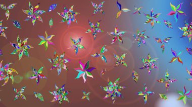 Vadinin çiçekleri kahverengi renklerde. Çiçeksel çizim kalıbının çizimi.