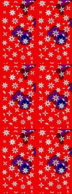 Kırmızı renkte çiçekler. Renkli Yaz Temalı eskiz kalıbı. Raster illüstrasyonundaki çiçek desenli çizim. Düz Çiçek Elementleri Tasarımı.