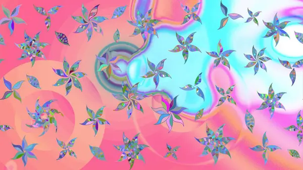 Çiçekler, dallar, bitkiler ve çiçekler. Raster illüstrasyonu. Güzel kumaş deseni. El çizimi.