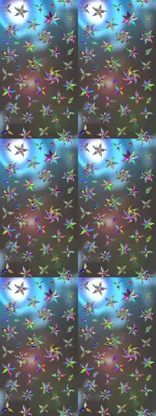 Gri ve mavi renkte çiçekler. Hediye ambalaj kağıdı, tebrik kartları, posterler ve pankart tasarımı. Raster düz çiçek çizim deseni.