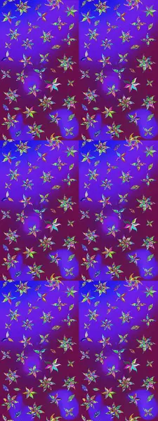 Raster deseni. Bahar çiçekleri dallı desen, mor renkler çiçekli siluet.