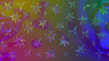 Çiçekler, dallar, bitkiler ve çiçekler. Raster illüstrasyonu. El çizimi. Güzel kumaş deseni.