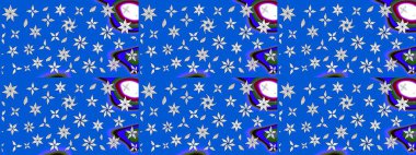 Suluboya çiçekli çiçek deseni. Raster illüstrasyonu. Mavi renkte Asya tekstili.