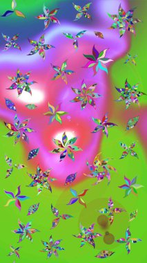 Raster illüstrasyonu. Ultraviyole kumaş deseni. Organik motif arka planı. Çizim deseni.