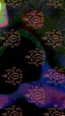 Güzel kumaş deseni. Raster illüstrasyonundaki çiçek desenli çizim. Renkli Bahar Teması eskiz kalıbı. Düz Çiçek Elementleri Tasarımı.