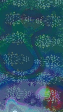 Organik motif arka planı. Raster illüstrasyonu. Çizim kalıbı. Ultraviyole kumaş deseni.