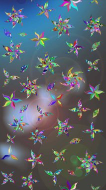 Raster illustration. Floral pattern. Flourish ornamental spring garden texture. Flower sketch background.