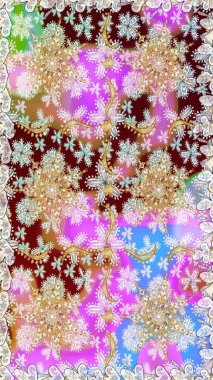 Damask kusursuz yinelenen arkaplan. Tarafsız renklerde altın element. Barok tarzında altın çiçekli süs. Doku arkaplanı üzerine altın duvar kağıdı.