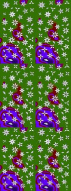 Nazik, narin çiçek arkaplanı. Çiçekli karalama şeklinde Raster çiçek deseni. Yeşil renkte çiçekler.