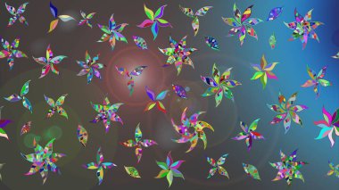 Robot resim. Küçük çiçekteki sevimli çiçek deseni. Raster illüstrasyonu.