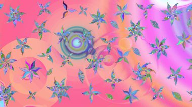 Pembe ve nötr renklerde. Raster illüstrasyonu. Çiçek. Taslak dekoratif arka plan, çiçek mandala.