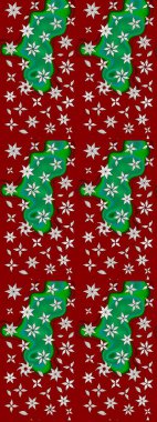 Raster illüstrasyonu. Kibar, bahar çiçekleri kırmızı ve yeşil renklerde. Yaprak ve çiçeklerin suluboya resmi, kırmızı ve yeşil renkler üzerine çizim şekli.