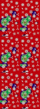 Suluboya, elle çizilmiş. Çiçekler kırmızı ve nötr. Raster hisseleri. Taslak arkaplan deseni.