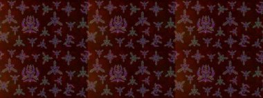 Raster deseni. Süslü kumaş deseni. Çiçekli çiçek deseni, suluboya..