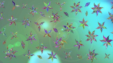 Çiçek duvar kağıdı. Çizim kalıbı. Raster illüstrasyonu. Renkli süs kenarı. Yeşil renklerde. Hint süsü..