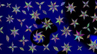 Çiçek kompozisyonu, el boyası, hassas şablon. Manzaralı çiçek deseni. Sevgililer günü ve tebrik kartı konsepti için şık bir davetiye. Üst görünüm, yumuşak mavi renk biçimi.