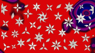 Düz Çiçek Elementleri Tasarımı. Renkli Bahar Teması eskiz kalıbı. Raster..