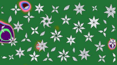 Küçük çiçekteki sevimli çiçek deseni. Yeşil ve nötr renkte çiçekler.