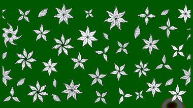 Yeşil ve nötr renklerde Asya tekstil tarzında. Raster illüstrasyonu. Çiçek desenini çiz.