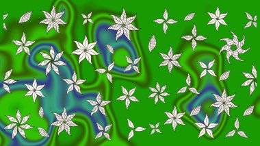 Klasik çiçekler. El çizimi, soyut ve süslü elementler. Suluboya resim taklit Raster çizimi. Yaz çiçekleri teması. Yeşil ve tarafsız renkler.