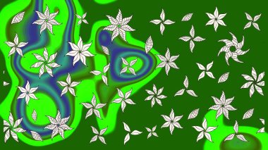 Çiçekli karalama şeklinde Raster çiçek deseni. Yumuşak, bahar çiçekli arka plan. Yeşil ve nötr renkte çiçekler.