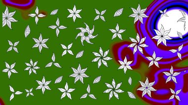 Süslü kumaş deseni. Renkli Bahar Teması eskiz kalıbı. Düz Çiçek Elementleri Tasarımı. Raster illüstrasyonunda çiçek deseni çizimi.