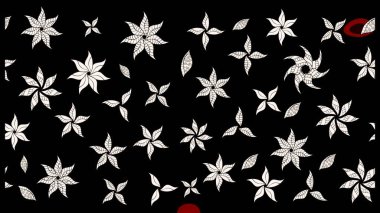 Çizgi çizimi kalıbı. Şirin çiçekler. Raster Moda kumaş deseni.