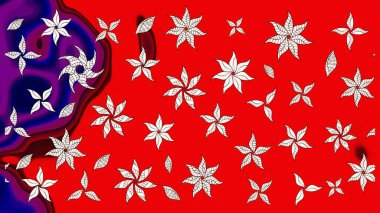 Düz Çiçek Elementleri Tasarımı. Renkli Yaz Temalı eskiz kalıbı. Sevimli çiçek raster deseni. Modaya uygun kumaş deseni.