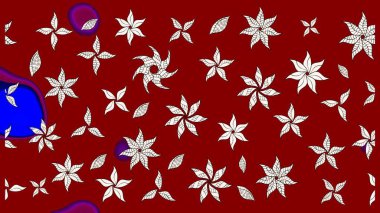 Yumuşak, bahar çiçekli arka plan. Çiçekli karalama şeklinde Raster çiçek deseni. Kırmızı ve nötr renkte çiçekler.