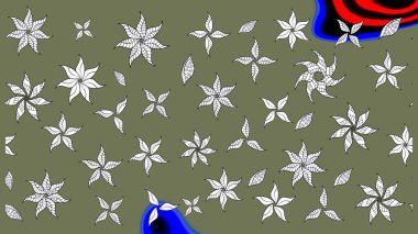 Raster illüstrasyonu. Çiçek deseni. Flower eskiz arka planı. Şatafatlı bahar bahçesi dokusu.