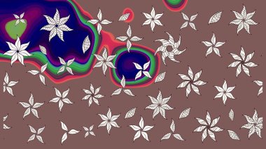 Çizim kalıbı. Raster illüstrasyonu. Ultraviyole kumaş deseni. Organik motif arkaplanı.