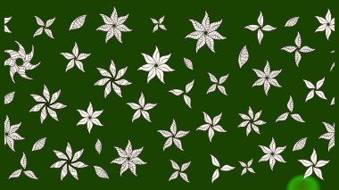 Yeşil ve nötr renklerde çiçekler. Raster illüstrasyonunda çiçek deseni çizimi.