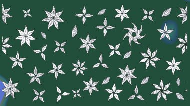 Raster illüstrasyonundaki çiçek desenli çizim. Düz Çiçek Elementleri Tasarımı. Renkli Bahar Teması eskiz kalıbı. Yeşil ve nötr renkte çiçekler.