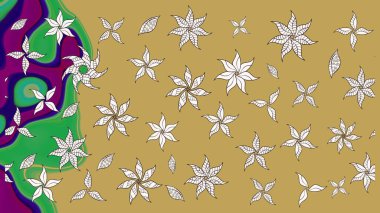 Parmak izi, kumaş, duvar kâğıdı, tekstil için raster dokusu. Nakış desenli çiçek deseni. Renkli grunge soyut arkaplanı coloyellow ve nötr çiçeklerle zenginleştirir.