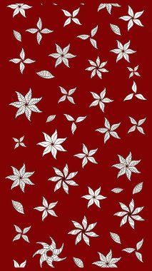 Küçük çiçekteki sevimli çiçek deseni. Kırmızı renkte çiçekler.