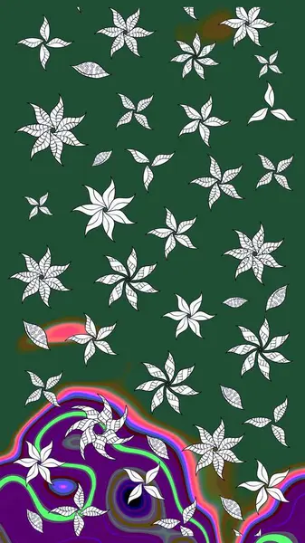 Motley illüstrasyonu. Küçük çiçekte güzel bir desen. Küçük renkli çiçekler. Çiçekli bahar çiçekleri. Moda baskıları için zarif bir şablon.