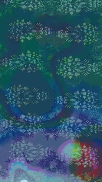 Organik motif arka planı. Raster illüstrasyonu. Çizim kalıbı. Ultraviyole kumaş deseni.