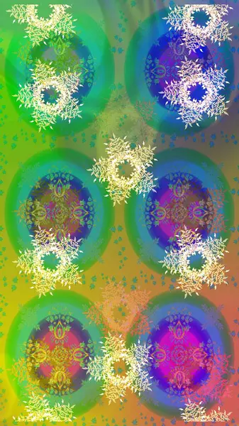 Folk Style. Mandalas 'ın dekoratif dokusu. Stilize Çiçekler. Kumaş veya Duvar Kağıdı Tasarımı. Lace Snowflakes 'in etnik kökü. Tekstil için Lacy Fashion Print. Raster illüstrasyonu.