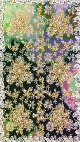 2019 Noel 'i, kar tanesi, yeni yıl. Gri renklerde ve altın elementlerle klasik, pürüzsüz desen.