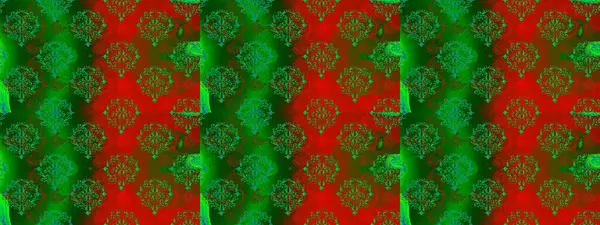 Yeşil, kırmızı ve kahverengi renklerde bahar çiçekleri. Raster çiçekleri klasik tarzda çizilmiş. Raster illüstrasyonu. Çiçekli, pürüzsüz desen.