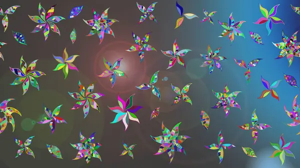 Raster Yumuşak kumaş deseni. Raster çiçek izi. Çiçek grisi ve mavi çizim deseni. Klasik taslak çizimi.